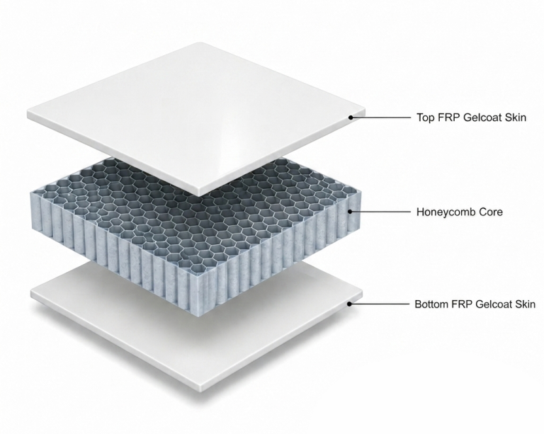 skd-frp-sandwich-panel-honeycomb-core-construction-diagram