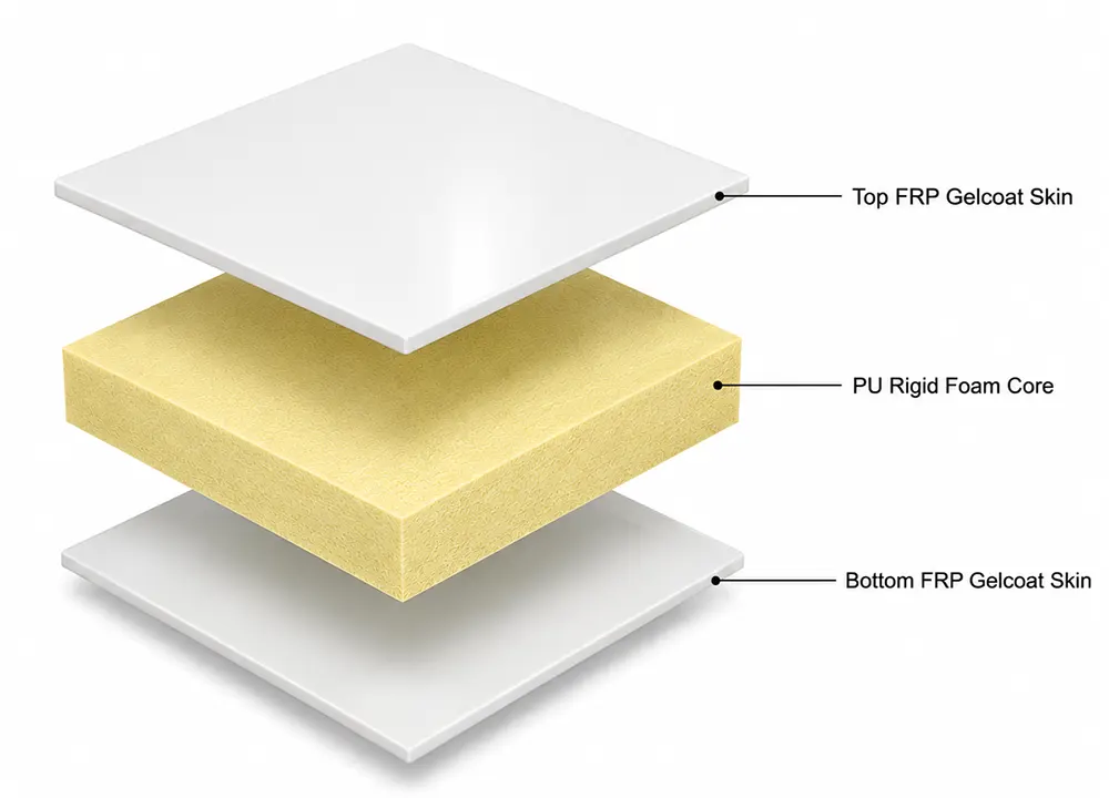 skd-frp-sandwich-panel-pu-core-construction-diagram