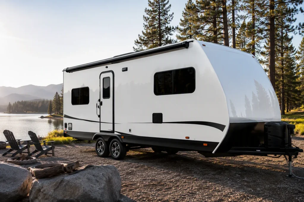 FRP gelcoat panels used for RV exterior walls on a travel trailer