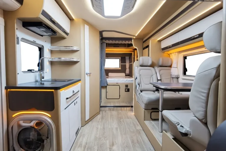RV interior wall and ceiling liner application area