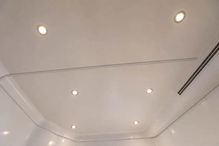 Yacht cabin ceiling panels with recessed lights